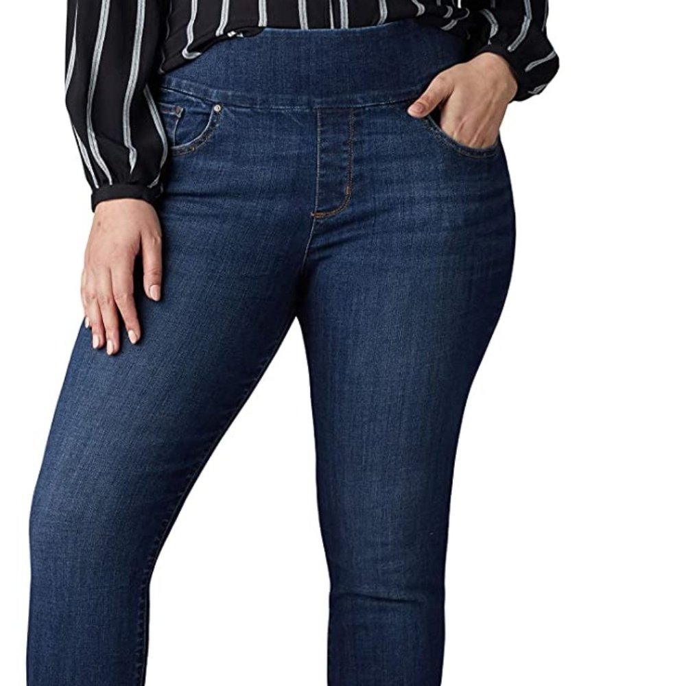 Size 26, Lee Women's Plus Size Sculpting Slim Fit Skinny Leg Pull on Jean